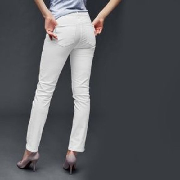 GAP Jeans Gap Women Jeans 969 Real Straight Stretch Mid Rise White